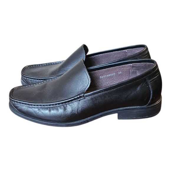 Misope Classic Black Leather Loafers - Picture 1 of 6